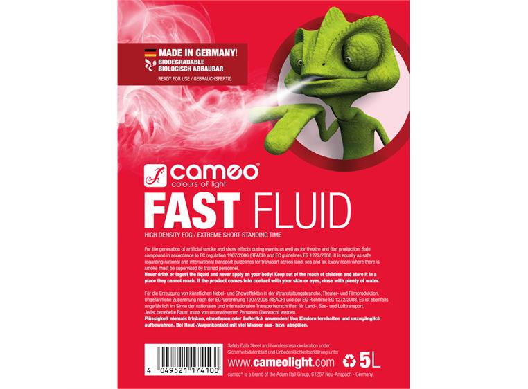 Cameo FAST FLUID 5L - Fog fluid w/ high density, short standing time